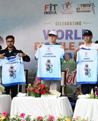 Omar Abdullah flags off World Bicycle Day cyclothon and launches Jammu Kashmir sports campaign