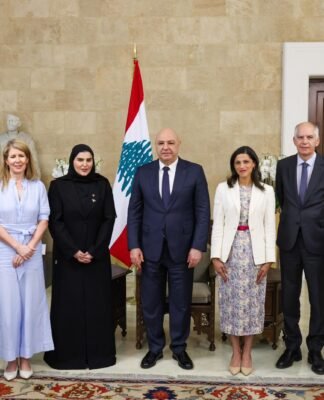 President of Lebanon Receives Joint Ministerial Delegation from Qatar, Britain and France