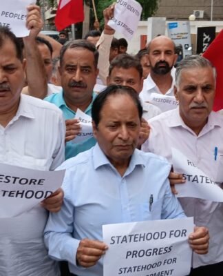 NC Holds Protest March in Jammu, Demands Restoration of Statehood